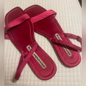 COPY - Hot pink alexander wang Ryder foldable flat sandals